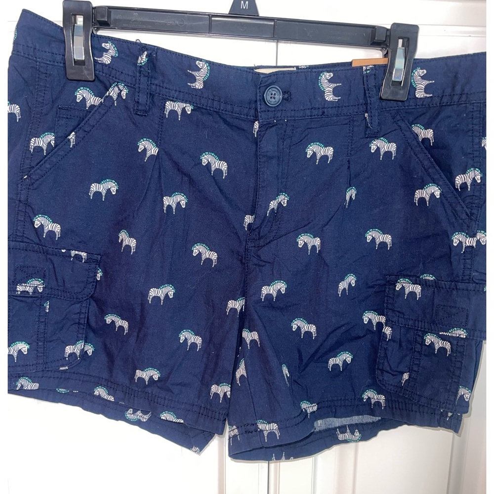 G.H. Bass & Co Zebra Shorts Sz‎ 6 Navy Blue NWT Cargo